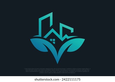 Diseño del logotipo de la ciudad de la naturaleza plantilla del vector concepto simple Vector Premium