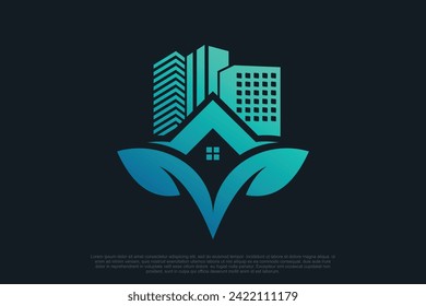 Nature city logo design vector template simple concept Premium Vector
