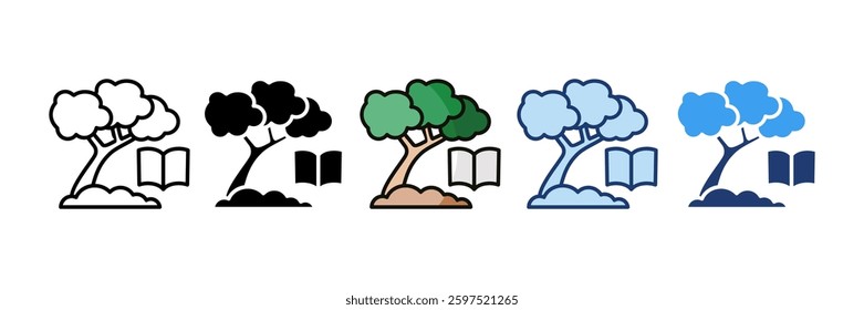 Nature Classroom Icon Set Multiple Style Collection