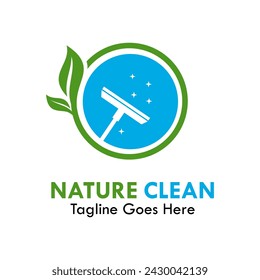 Nature clean design logo template illustration. 