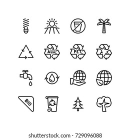 Nature and clean environment set of icons