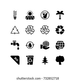 Nature and clean environment set of icons