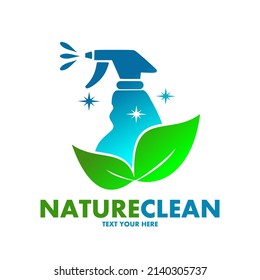 Nature with clean spray vector logo template. This design use leaf symbol. Suitable for envirionment