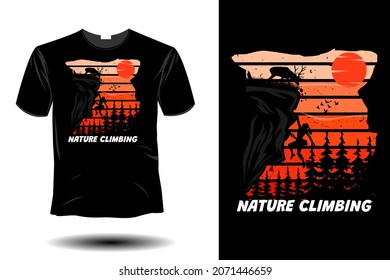 nature climbing mockup retro vintage design
