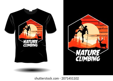 nature climbing mockup retro vintage design