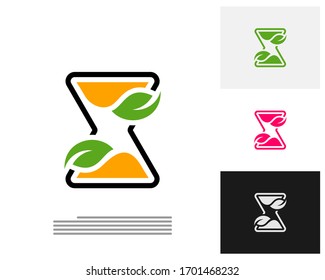 Vektorillustration zum Design des Nature Clock Logos. Vorlage für das Nature Time Management Logo. Konzeptsymbol einzeln auf weißem Hintergrund. Vektorillustration-Symbol.