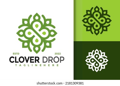 Nature Clover Drop Logo Design, Brand Identity logos vector, modern logo, Logo Designs Vector Illustration Template