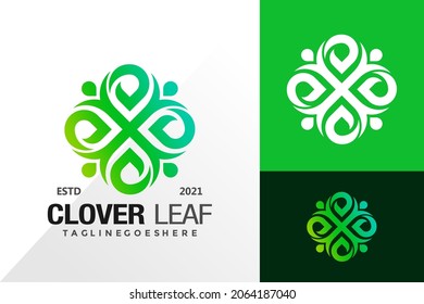 Nature clover leaf logo and icon design vector concept for template