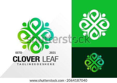 Nature clover leaf logo and icon design vector concept for template Foto d'archivio © 