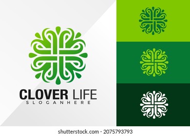 Nature Clover Life Logo Design Vector Template