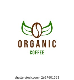 Nature coffee and leaf logo design vector