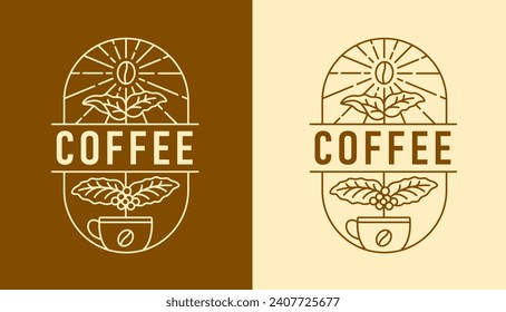 nature coffee line art design template