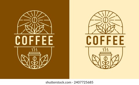 nature coffee line art design template