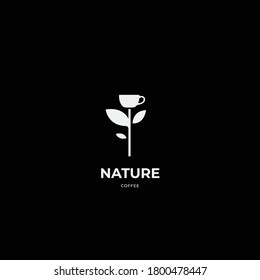 Nature Coffee logo design concept vector template