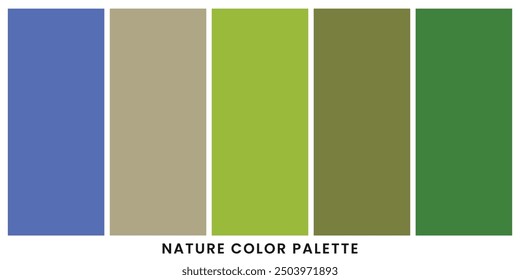 Nature color palette template for graphic design, isolated background vector.