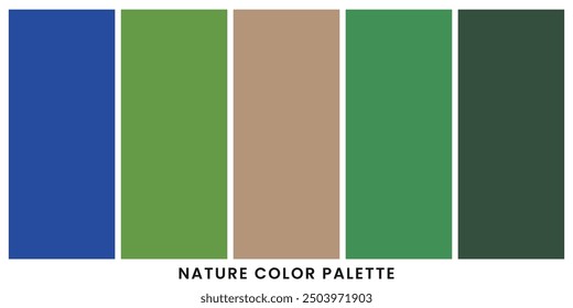 Nature color palette template for graphic design, isolated background vector.