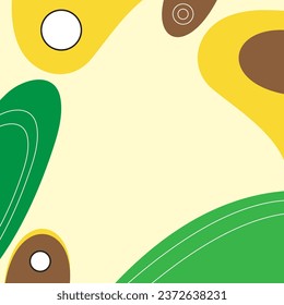 Nature color trendy abstract square art templates with geometric elements. Vector background for social media posts, mobile apps, banners design.