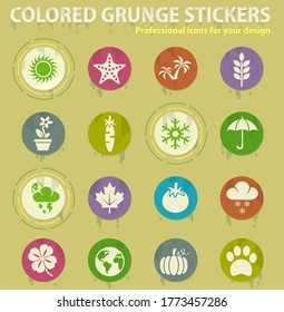 nature colored grunge icons with sweats glue for design web and mobile applications