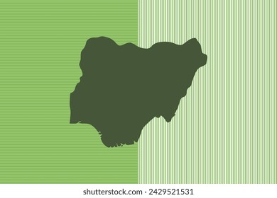 Nature colored Map design concept with green stripes isolated of country Nigeria - vector illustration