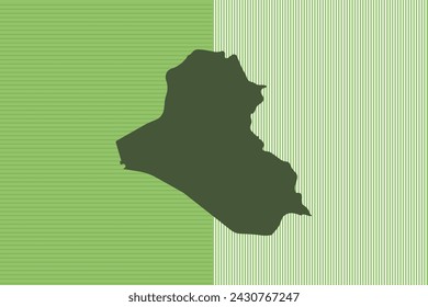 Nature colored Map design concept with green stripes isolated of country Iraq - vector illustration