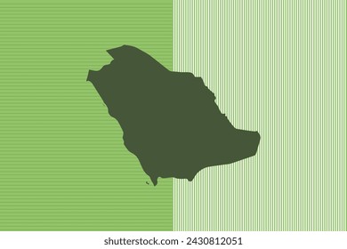 Nature colored Map design concept with green stripes isolated of country Saudi Arabia - vector illustration