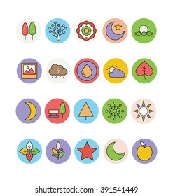 Nature Colored Vector Icons 1