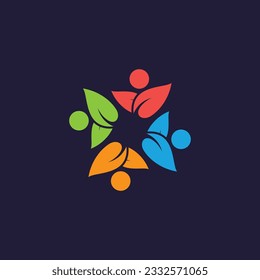 Nature community logo vector with modern concept design