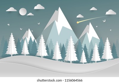 Nature concept artwork.paper art and digital craft style. vector illustration.Can be used for your banner, business, education, website or any advertisement.