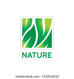 Nature - concept business logo template vector illustration. Abstract green leaves creative sign. Organic product icon. Agriculture symbol. Graphic design element. 