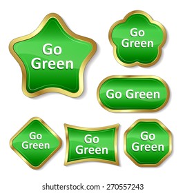 Nature concept with glossy buttons and the text Go Green.