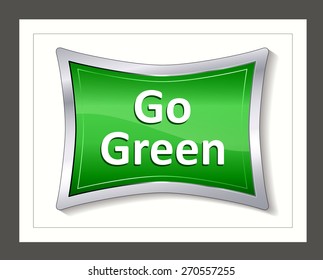 Nature concept with glossy buttons and the text Go Green.