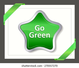 Nature concept with glossy buttons and the text Go Green.