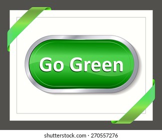 Nature concept with glossy buttons and the text Go Green.