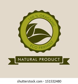 Nature concept with green leaves and text natural product