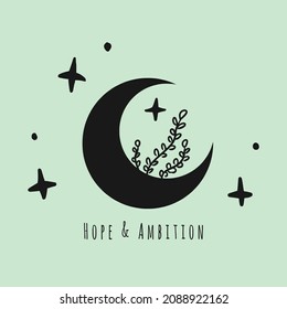 nature concept half moon logo, editable vector file for all of your graphic needs.