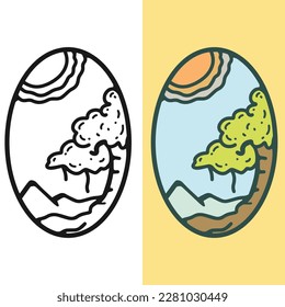 Nature concept hand drawn logo