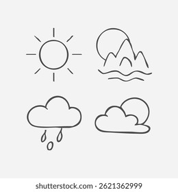 Nature concept. High quality nature themed elements collection. Editable strokes. Premium linear symbols for websites, flyers, banners, online stores and companies.