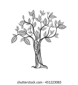 Naturkonzept, dargestellt durch das Trockenbaum-Symbol. Isolierte und flache Abbildung 