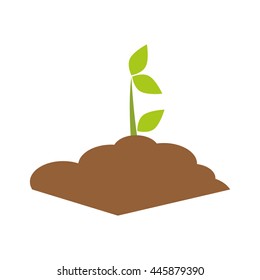 Nature concept represented by green plant icon. isolated and flat illustration 