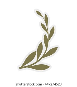 Nature concept represented by green leaves icon. isolated and flat illustration 