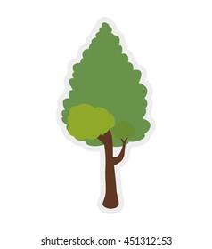 Nature concept represented by green tree icon. Isolated and flat illustration 