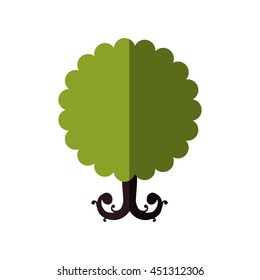 Nature concept represented by green tree icon. Isolated and flat illustration 