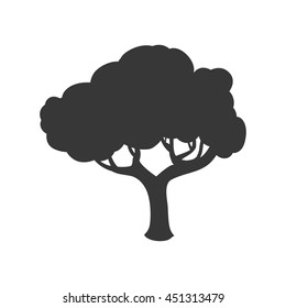 Nature concept represented by tree silhouette icon. Isolated and flat illustration 