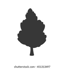Nature concept represented by tree silhouette icon. Isolated and flat illustration 