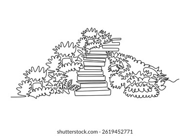 Concepto de Naturaleza. Diseño de dibujo de línea única. Ilustración gráfica de Vector