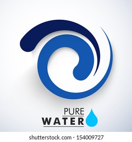 Naturkonzept mit Text Pure Water. 