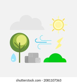 nature concept vector icon for background illustration with flat design style