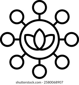 Nature Connection icon line vector illustration