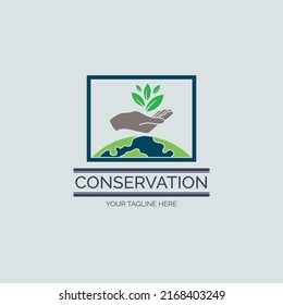 nature conservation logo template design for brand or company and other