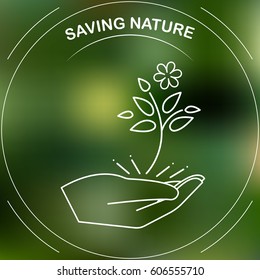 Nature conservation logo-natural product- vector logo